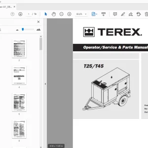 Terex T25/T45 Operator/Service & Parts Manual - PDF DOWNLOAD