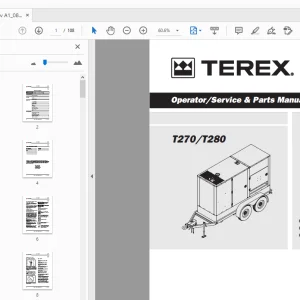 Terex T270/T280 Operator/Service & Parts Manual 833018 - PDF