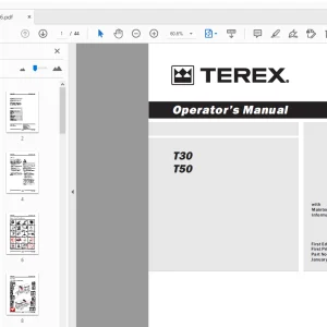 Terex T30 T50 Operator’s Manual 140076 - PDF DOWNLOAD