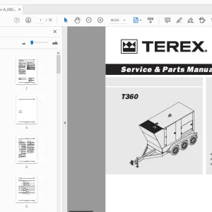 Terex T360 Service & Parts Manual - PDF DOWNLOAD