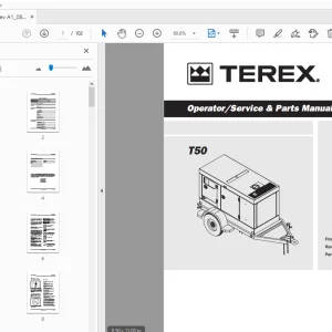 Terex T50 Operator/Service & Parts Manual - PDF DOWNLOAD