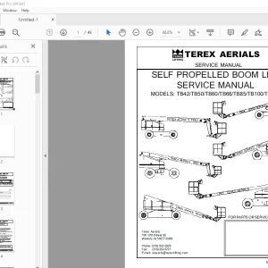 Terex TB42/TB50/TB60/TB66/TB85/TB100/TB110 Boom Lift Service Manual PDF