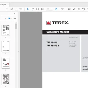 Terex TH 19-55 TH 19-55 S Operator's Manual 57.0100.5605 - PDF
