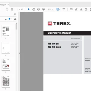 Terex TH 19-55 TH 19-55 S Operator's Manual 57.0100.5605 - PDF