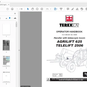 Terexlift Agrilift 625 Telelift 2506 Handler with telescopic boom Operator Manual - PDF