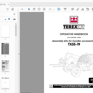 Terexlift Assembly kits for handler accessories TX55-19 Operator Manual - PDF
