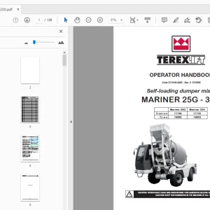 Terexlift Self-loading dumper mixer Mariner 25G - 35G Operator Manual - PDF
