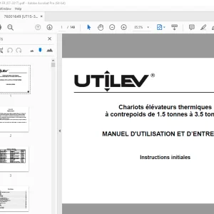 UTILEV 1.5 à 3.5 tonnes Chariots élévateurs thermiques MANUEL D'UTILISATION PDF