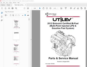 UTILEV 2012 Emission Certified Bi-Fuel Parts & Service Manual PDF