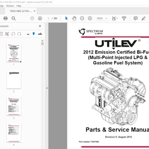 UTILEV 2012 Emission Certified Bi-Fuel Parts & Service Manual PDF