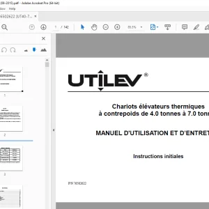 UTILEV 4.0 à 7.0 tonnes Chariots élévateurs MANUEL D'UTILISATION ET D’ENTRETIEN PDF