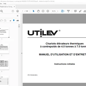 UTILEV 4.0 à 7.0 tonnes Chariots élévateurs thermiques à contrepoids MANUEL D'UTILISATION PDF