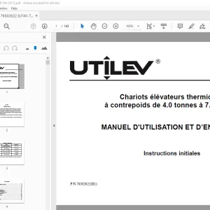 UTILEV 4.0 à 7.0 tonnes Chariots élévateurs thermiques MANUEL D'UTILISATION PDF