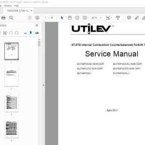 UTILEV 4T-5TS Internal Combustion Forklift Trucks Service Manual PDF