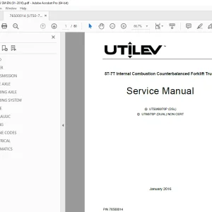 UTILEV 5T-7T Internal Combustion Counterbalanced Forklift Truck Service Manual PDF