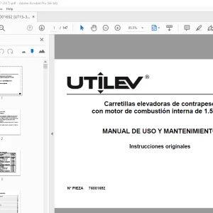 UTILEV Carretillas elevadoras de contrapeso 1.5t-3.5t MANUAL DE USO PDF
