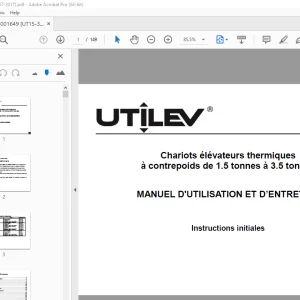 UTILEV Chariots élévateurs thermiques1.5 tonnes à 3.5 tonnes MANUEL D'UTILISATION PDF