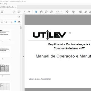 UTILEV Empilhadeira Combustão Interna 4-7T Manual de Operação PDF