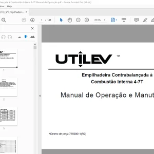 UTILEV Empilhadeira Contrabalançada à Combustão Interna 4-7T Manual de Operação PDF