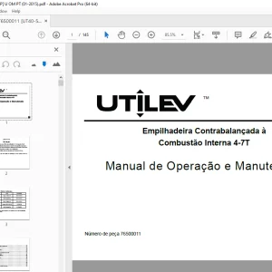 UTILEV Empilhadeira Contrabalançada à Combustão Interna 4-7T Manual de Operação PDF