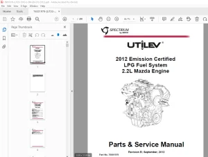 UTILEV LPG Fuel System 2.2L Mazda Engine Parts & Service Manual PDF