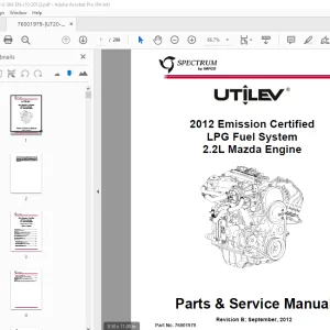 UTILEV LPG Fuel System 2.2L Mazda Engine Parts & Service Manual PDF