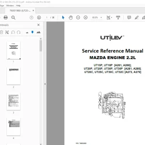 UTILEV MAZDA ENGINE 2.2L Service Reference Manual PDF