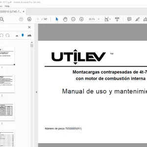 UTILEV Montacargas contrapesadas de 4t-7t con motor de interna Manual de uso - PDF