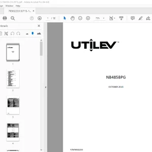 UTILEV NB485BPG Forklift Truck Service Manual – PDF DOWNLOAD