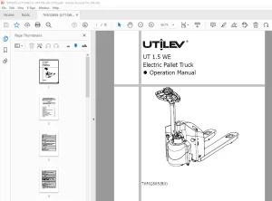 UTILEV UT 1.5 WE Electric Pallet Truck Operation Manual PDF