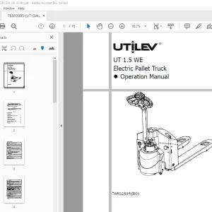 UTILEV UT 1.5 WE Electric Pallet Truck Operation Manual PDF