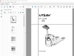 UTILEV UT 1.5 WE 电动搬运车 操作手册 - PDF DOWNLOAD