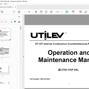 UTILEV UT80-100P DSL 8T-10T Internal Combustion Forklift Truck Operation Manual PDF
