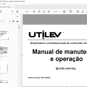 UTILEV UT80-100P DSL Empilhadeira interna de 8T-10T Manual de manutenção PDF
