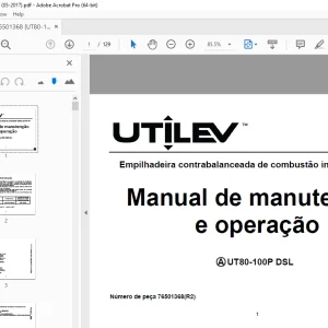 UTILEV UT80-100P DSL Empilhadeira 8T-10T Manual de manutenção e operação PDF