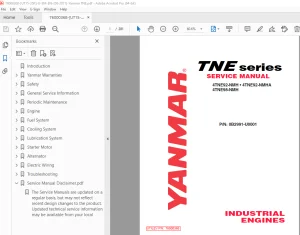 UTILEV Yanmar 4TNE92-NMH 4TNE92-NMHA 4TNE98-NMH Service Manual PDF