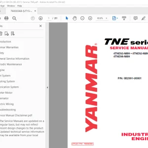 UTILEV Yanmar 4TNE92-NMH 4TNE92-NMHA 4TNE98-NMH Service Manual PDF