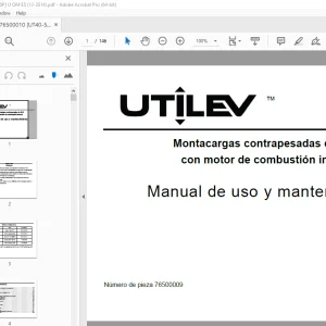 UTILEV contrapesadas de 4t 7t con motor de combustión interna Manual de uso PDF
