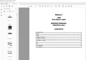 Willmar NA Material Handling 4565 Articulated Loader SERVICE MANUAL