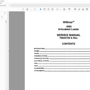 Willmar NA Material Handling 4565 Articulated Loader SERVICE MANUAL