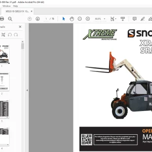 XTREME Snorkel Telehandler XR5519 SR5519 Operator's Manual PDF