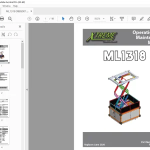 XTREME Telehandler ML1318 Operation & Maintenance Manual PN 9985001 PDF