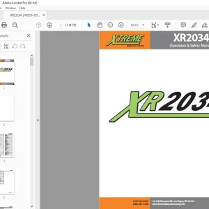 XTREME Telehandler MXR2034 Operation & Maintenance Manual PDF
