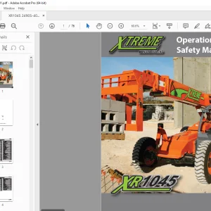 XTREME Telehandler XR1045 Operation & Safety Manual PN 24905-000 PDF
