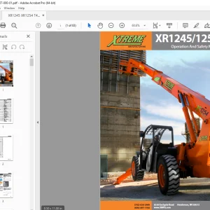 XTREME Telehandler XR1245/1254 T4i Operation & Safety Manual PDF