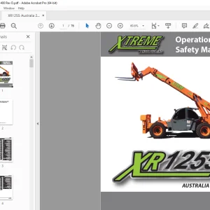 XTREME Telehandler XR1255 Operation & Safety Manual PN 24907-400 PDF