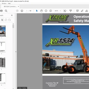 XTREME Telehandler XR1534 Cummins Tier 4F Operation & Safety Manual PDF