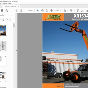 XTREME Telehandler XR1534 Operation & Safety Manual 24908-000-01 PDF