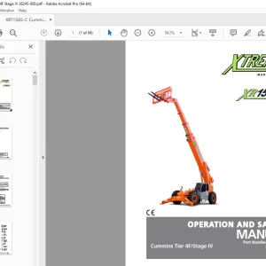 XTREME Telehandler XR1585-C Cummins Tier 4F/Stage IV Operation & Safety Manual PDF