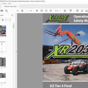 XTREME Telehandler XR2034 DZ Tier 4 Final Operation & Safety Manual PDF